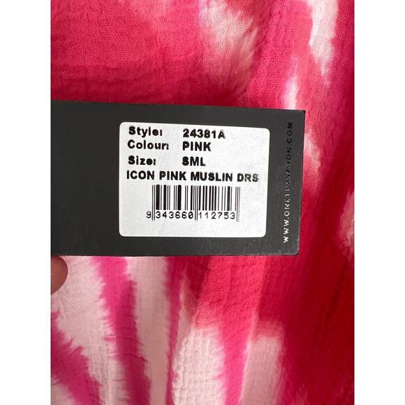 One Teaspoon Icon Pink Tie Dye Muslin Mini Dress Drop Waist Size Small NWT - Picture 5 of 9